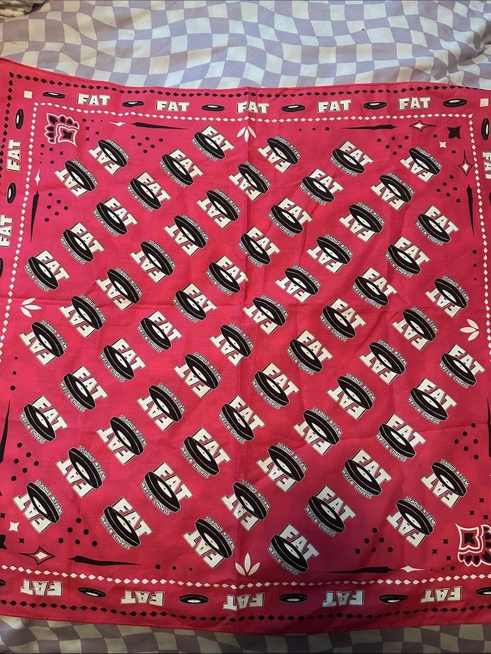 Red Fat Wreck Chords Logo Bandana